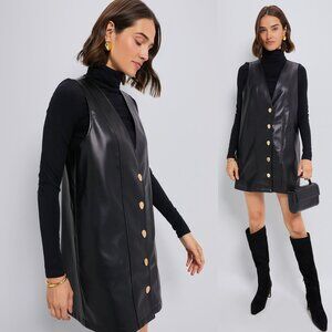 green emerald velvet dress Olive Faux Leather Pinafore Dress main image 0